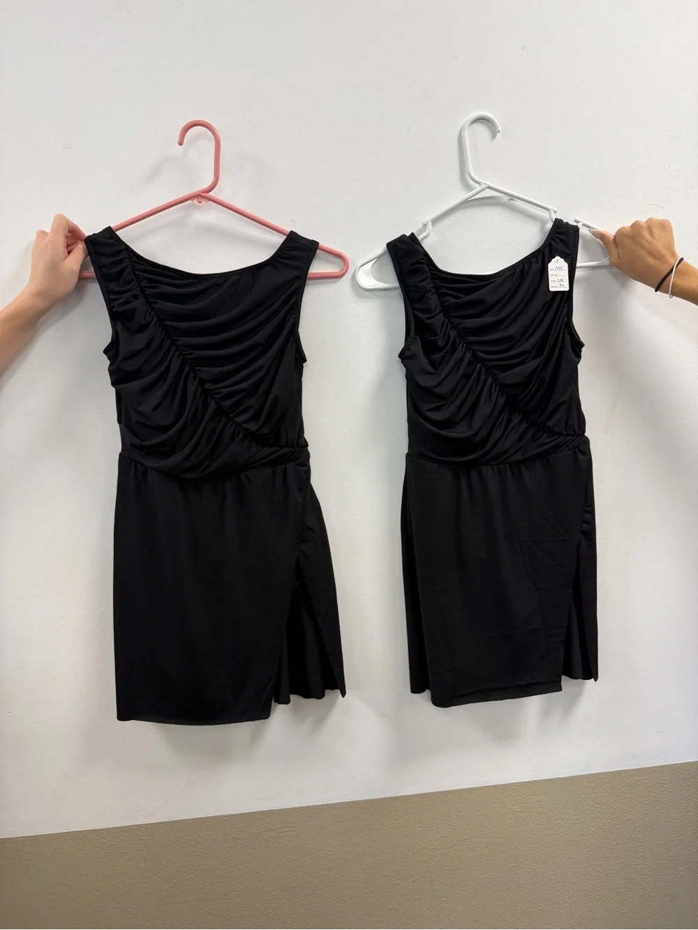 WeissmanSleeveless Black Dance Dress with Side Slit